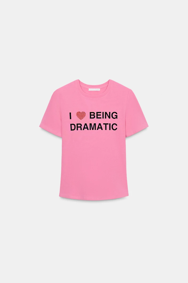 RHINESTONE TEXT T-SHIRT