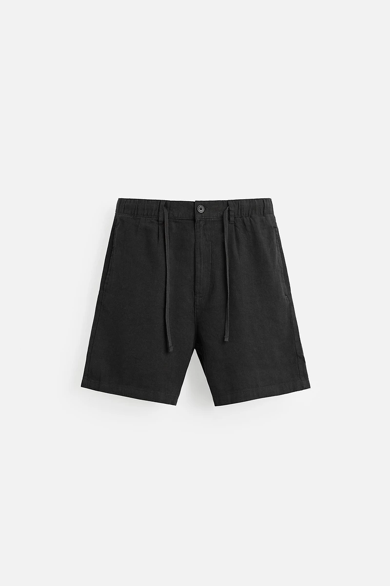 LINEN BLEND SHORTS