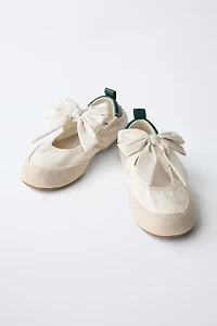 SPORTY BALLET FLATS WITH BOW