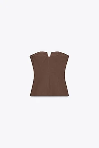LINEN-LOOK BANDEAU TOP