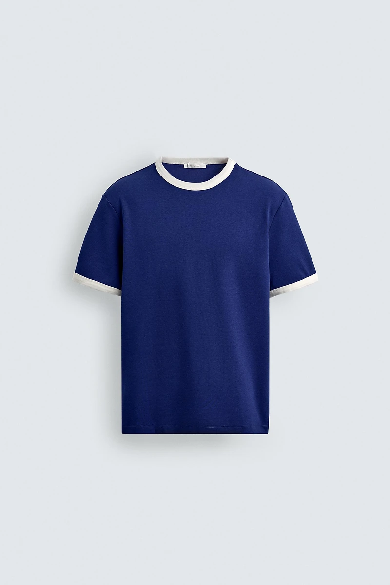 BASIC CONTRAST RIB T-SHIRT