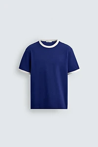 BASIC CONTRAST RIB T-SHIRT