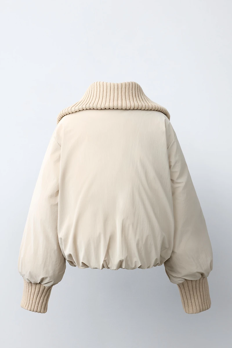 MANTEAU EFFET GOMME MATELASSÉ CÔTELÉ