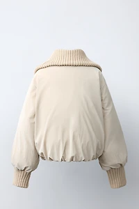 MANTEAU EFFET GOMME MATELASSÉ CÔTELÉ