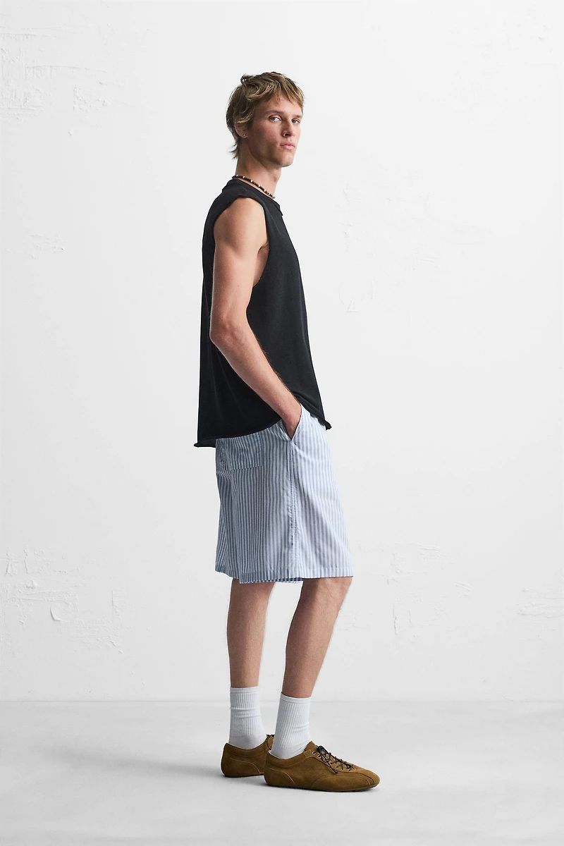 STRIPED RELAXED FIT SHORTS
