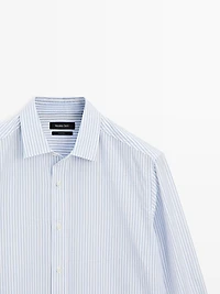 100% cotton regular fit striped shirt