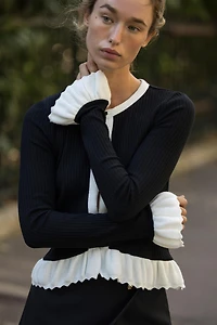 CONTRAST KNIT COMBINATION JACKET