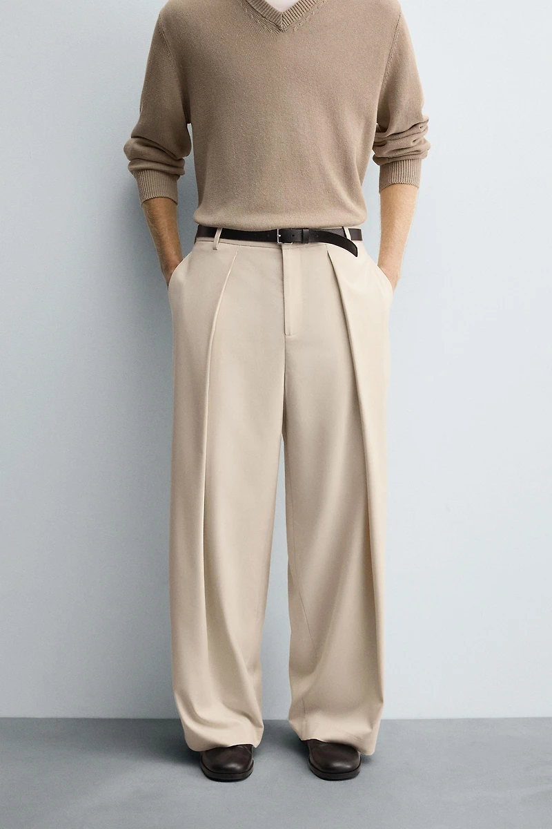 PANTALON COUPE LARGE PLIS