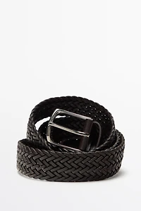 Ceinture tressée en cuir nappa