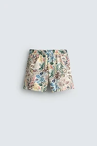 LONG FLORAL PRINT SWIM TRUNKS