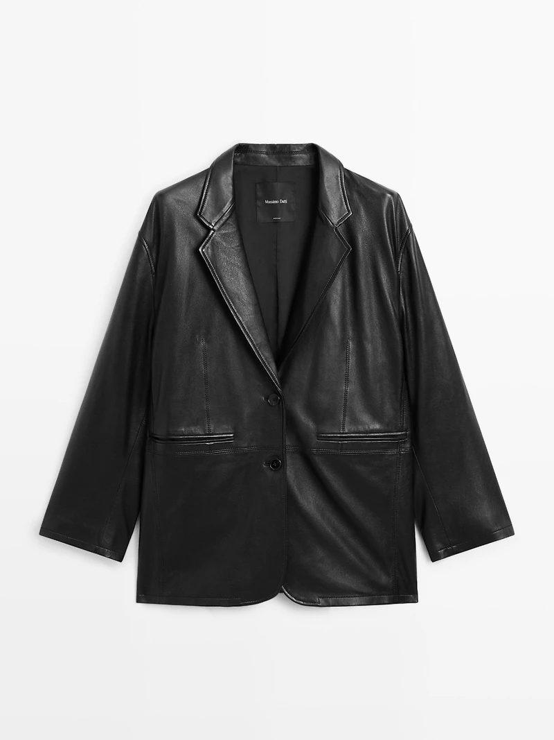 Soft nappa leather blazer