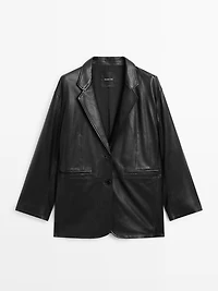 Soft nappa leather blazer
