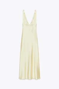 SATIN MIDI DRESS WITH TIES