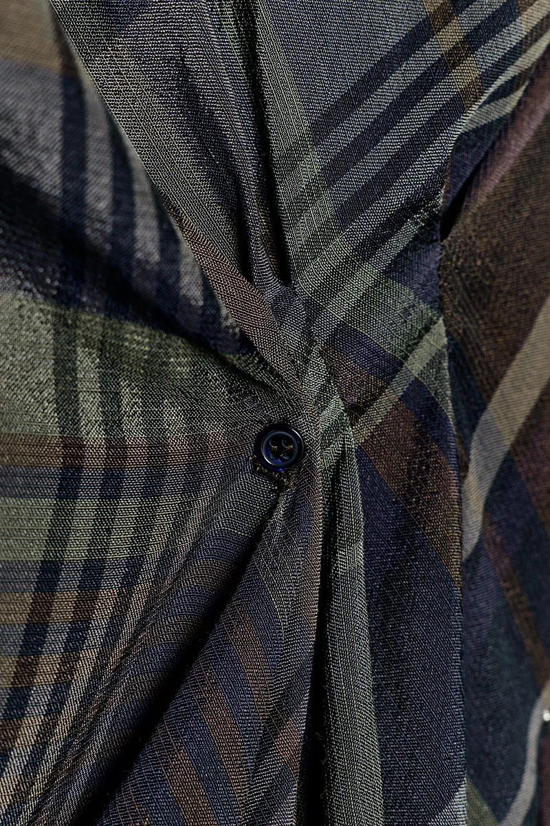 ZW COLLECTION PLAID DRAPED TOP