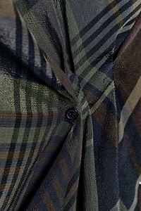 ZW COLLECTION PLAID DRAPED TOP