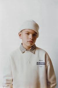 TEXT AND LABEL SWEATSHIRT