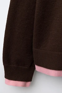 PULL EN MAILLE FINITIONS DOUBLE ÉPAISSEUR