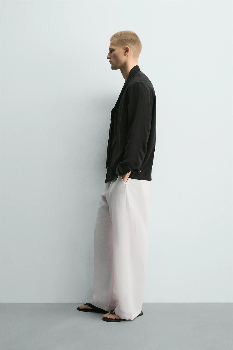FLOWY TIE SHIRT