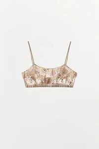 RUFFLED LACE BRA