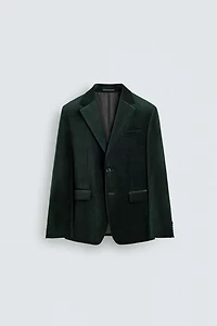REGULAR FIT VELVET BLAZER