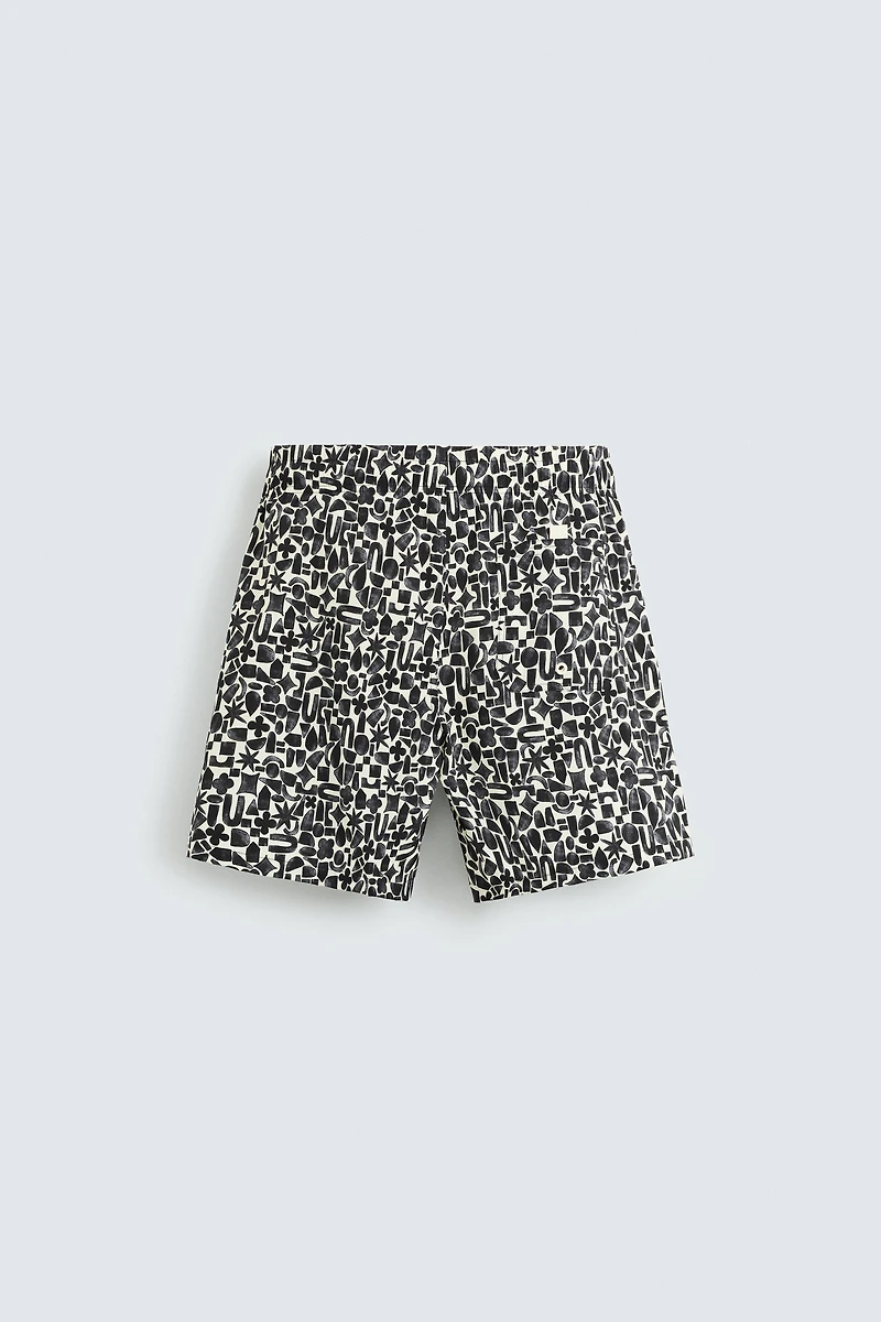 GEOMETRIC PRINT LONG SWIMSUIT