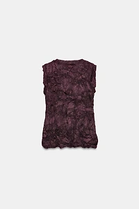 WRINKLED EFFECT KNIT TOP