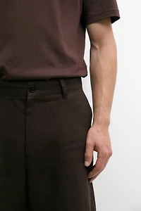 100% linen total look Bermuda shorts