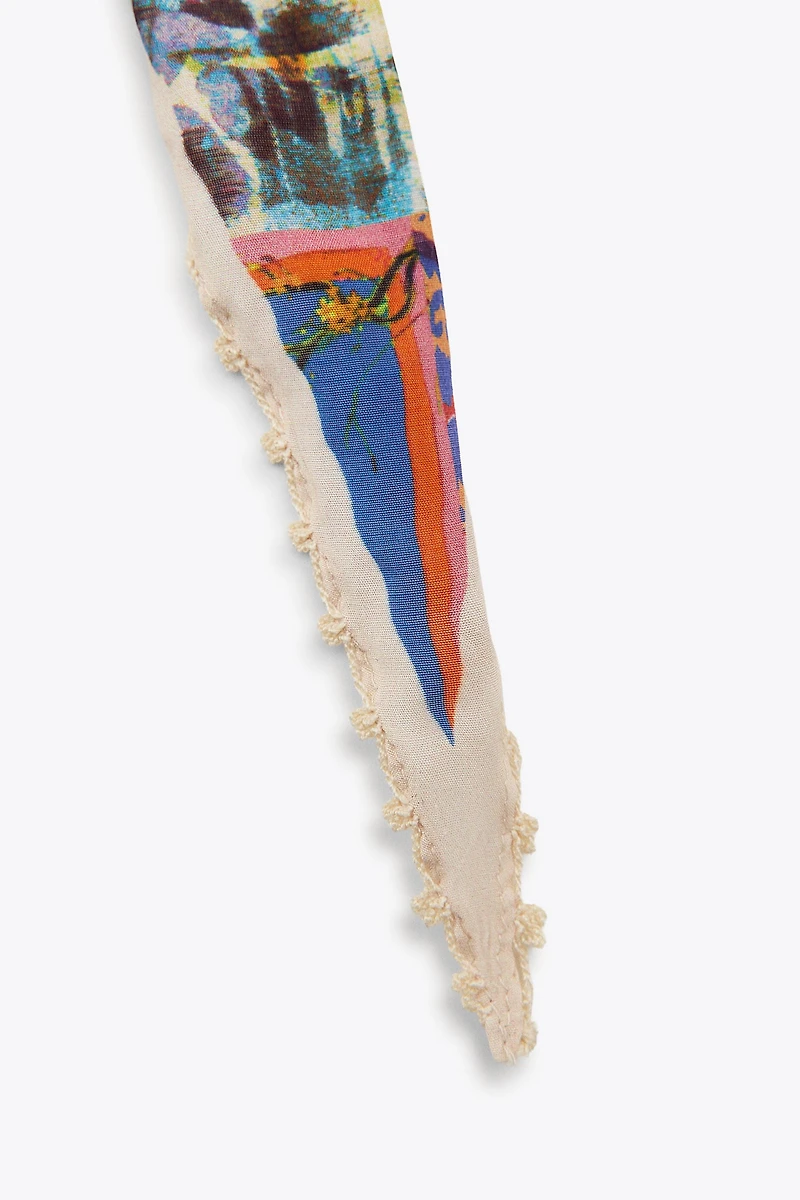 PRINTED TRIM BANDANA