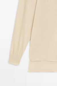 Cotton and silk blend polo sweater