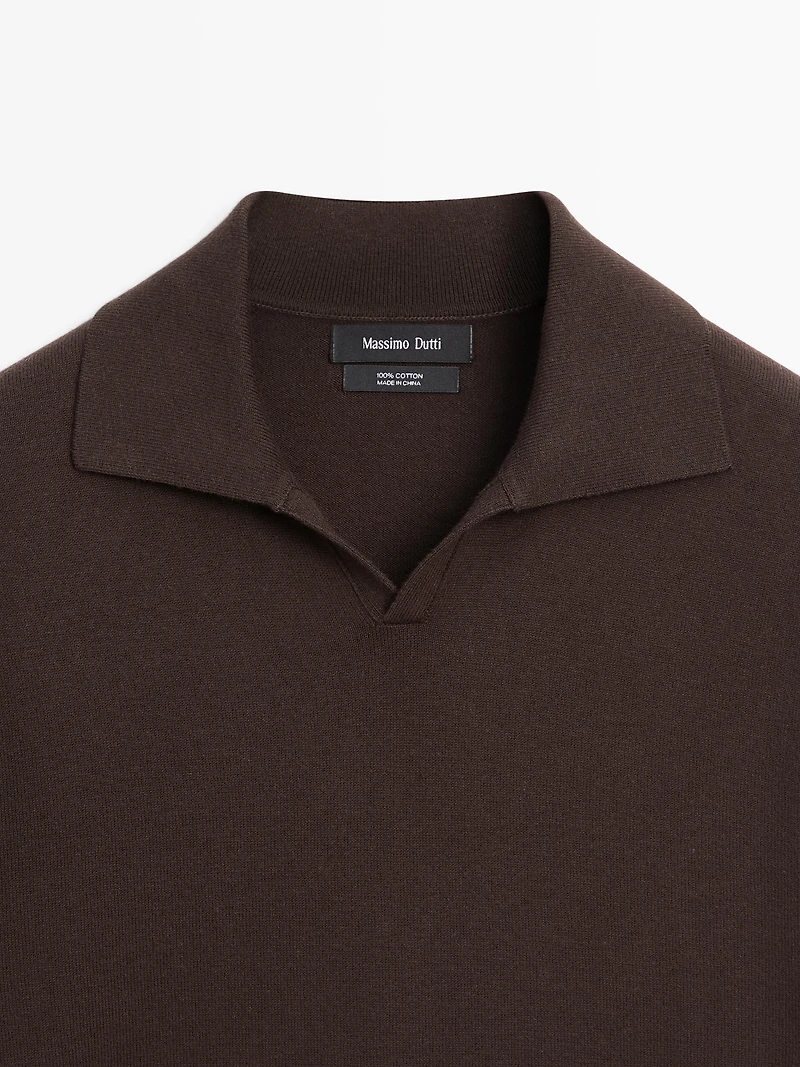 Pull polo en maille coton