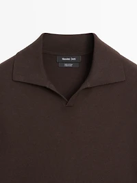 Pull polo en maille coton