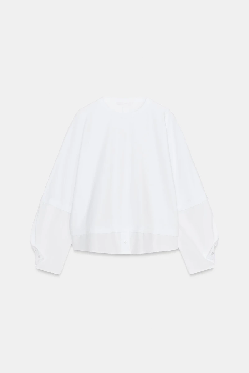 COMBINED POPLIN T-SHIRT