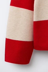 STRIPED KNIT SWEATER WITH BOWS