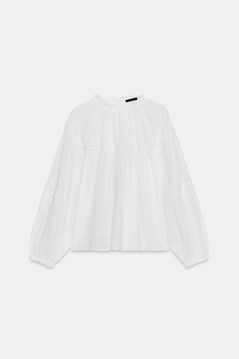 CHEMISE ROMANTIQUE NID D'ABEILLE