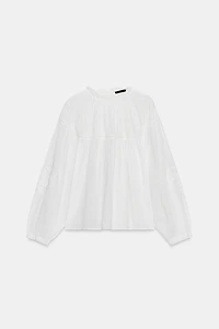 CHEMISE ROMANTIQUE NID D'ABEILLE