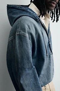 VESTE DÉLAVÉE À CAPUCHE