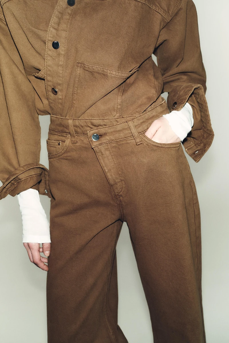 Z1975 WIDE LEG CROSSED HIGH-WAIST JEANS