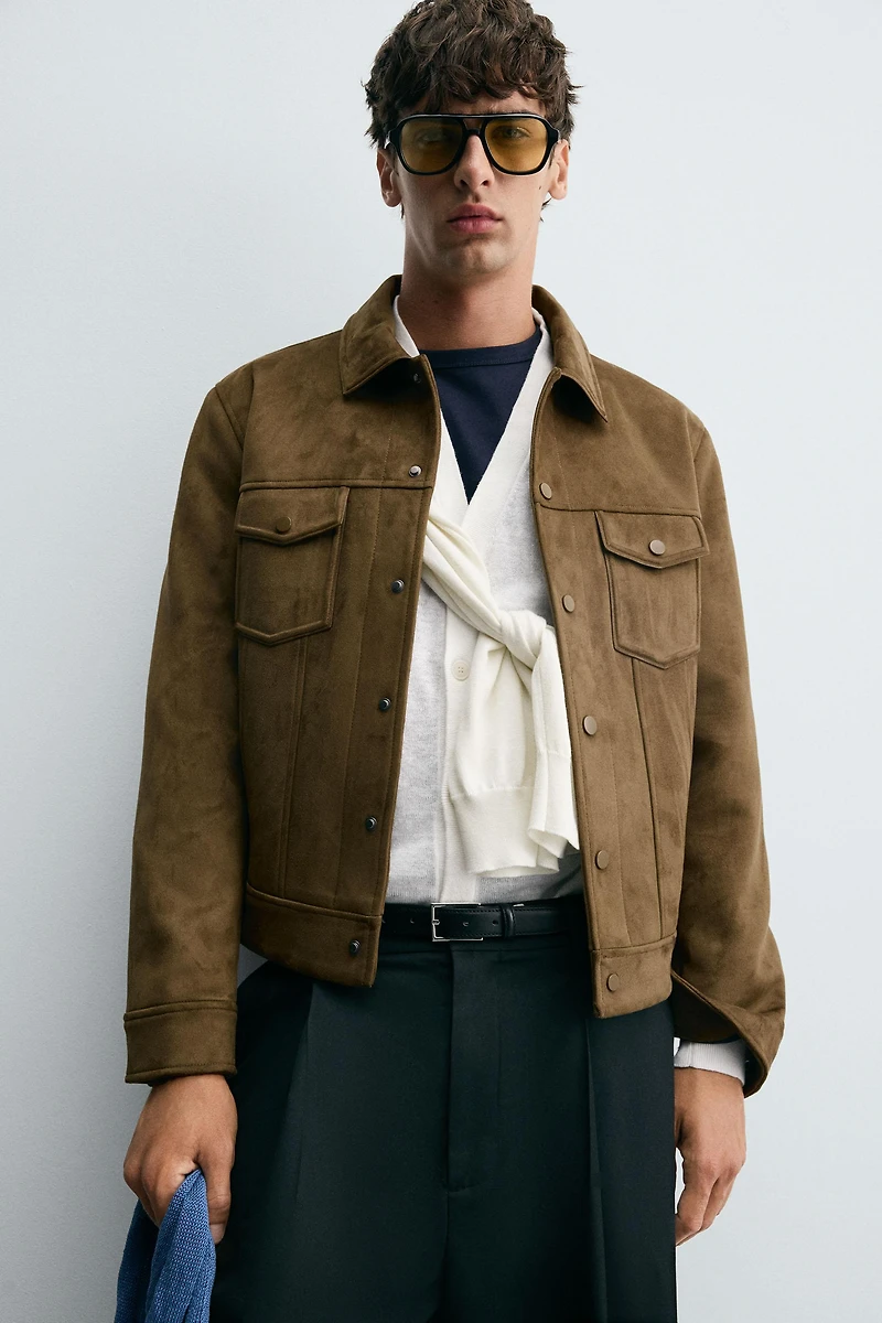 VESTE EFFET DAIM REGULAR FIT