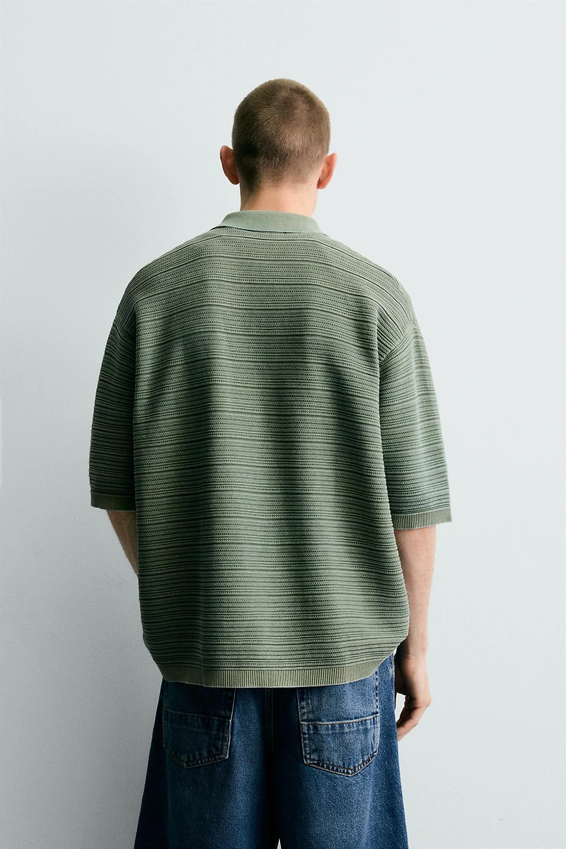 RELAXED FIT WASHED KNIT POLO