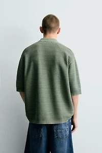 RELAXED FIT WASHED KNIT POLO