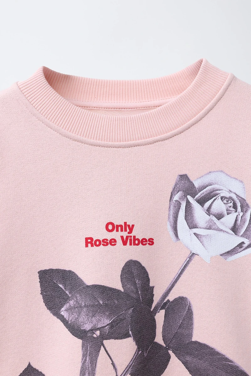 RAISED FLORAL SWEATSHIRT