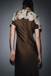 SATIN LACE DRESS ZW COLLECTION LIMITED EDITION