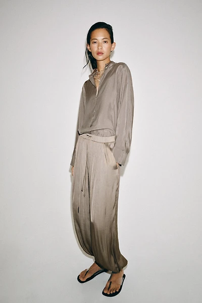 ZW COLLECTION SATIN BALLOON PANTS