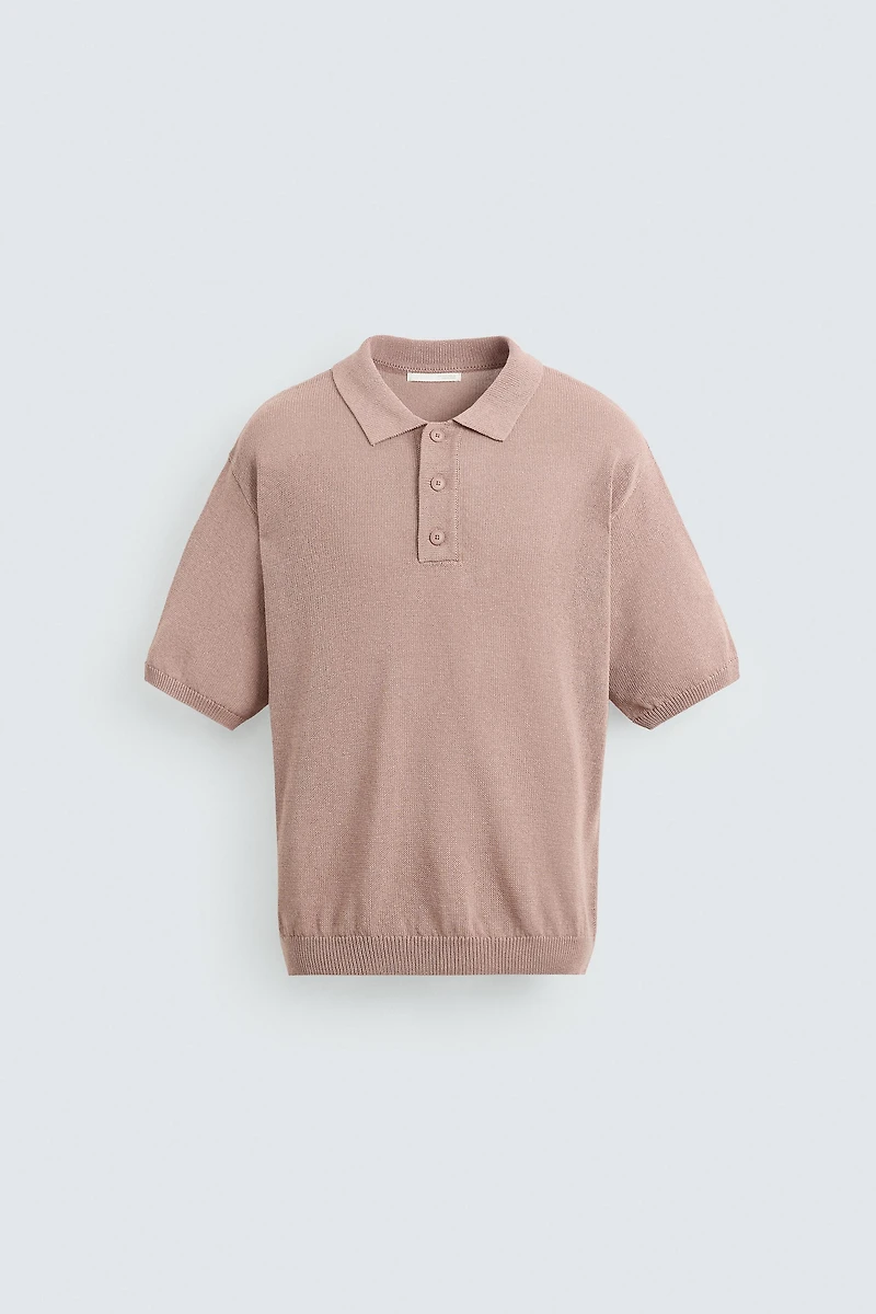TEXTURED KNIT POLO SHIRT