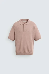 TEXTURED KNIT POLO SHIRT