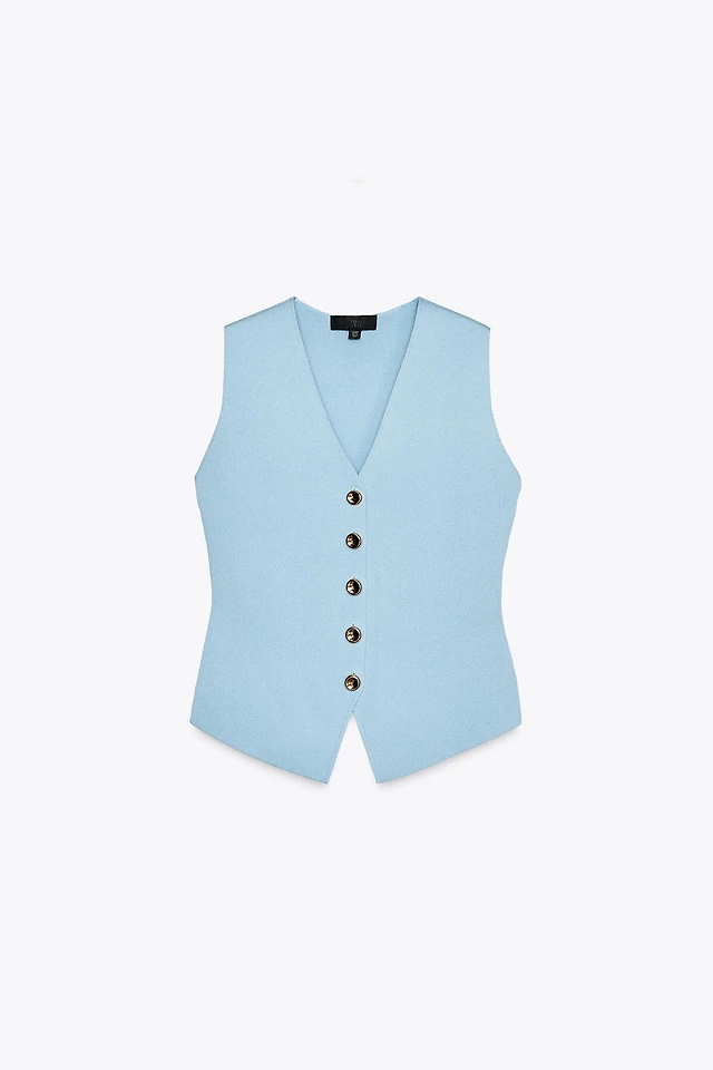 Yorkdale Argyle Sweater Vest Zara Zara SMOOTH KNIT VEST TOP
