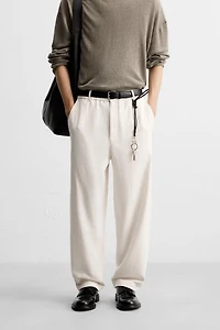 TEXTURED REGULAR FIT PANTS