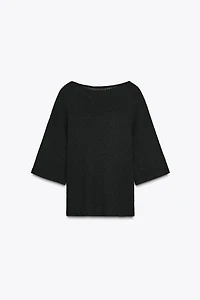CUT OUT CAPE KNIT TOP