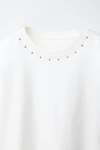 FRINGE AND STUDS T-SHIRT