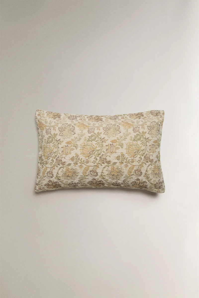 FLORAL PRINT THROW PILLOW COVER